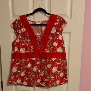 Cato Red Floral Women's Blouse